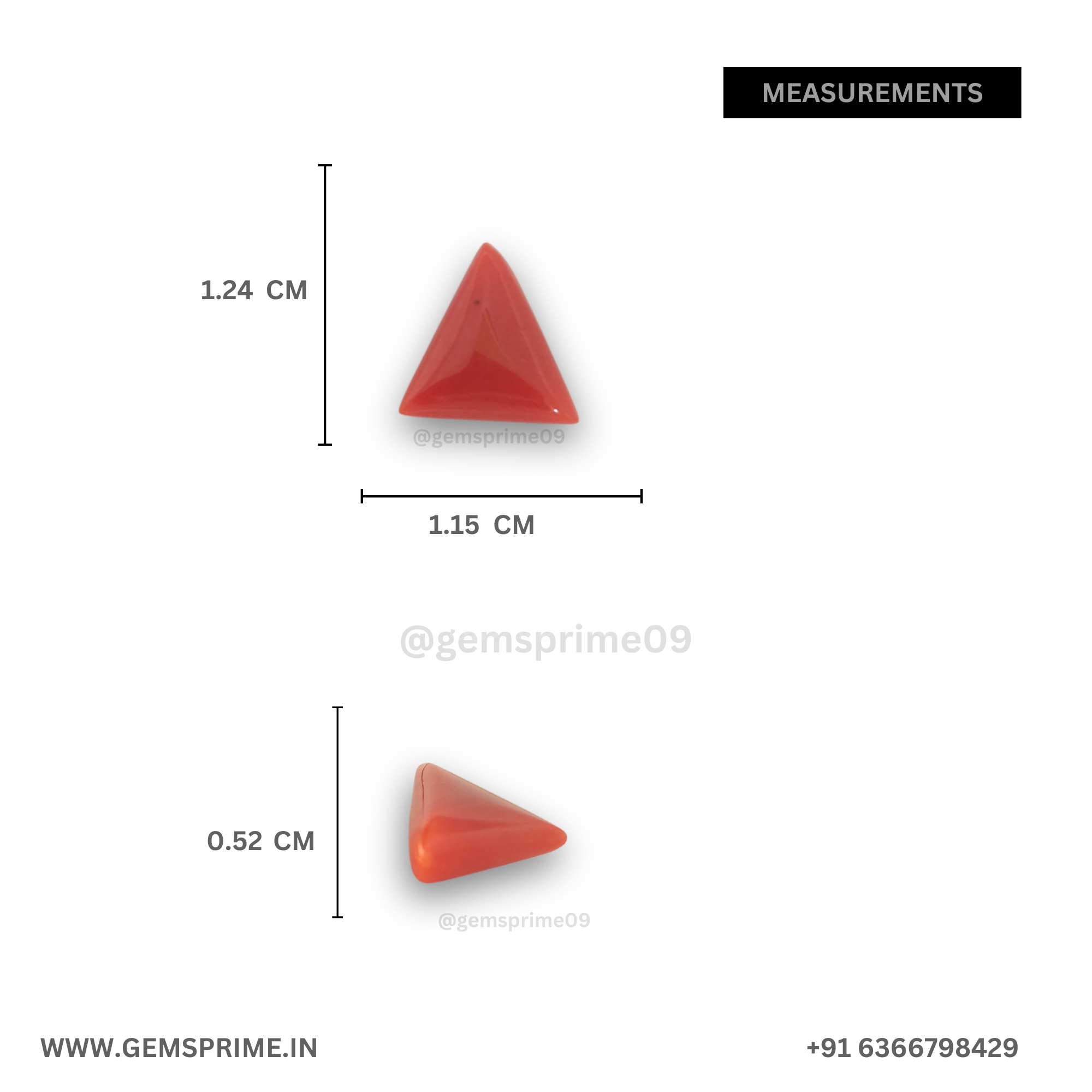 natural Traingle coral : 4.41 carat - Image 4