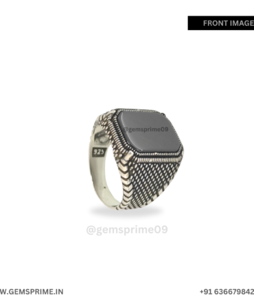 Men Turkey Black hakik 925 silver ring