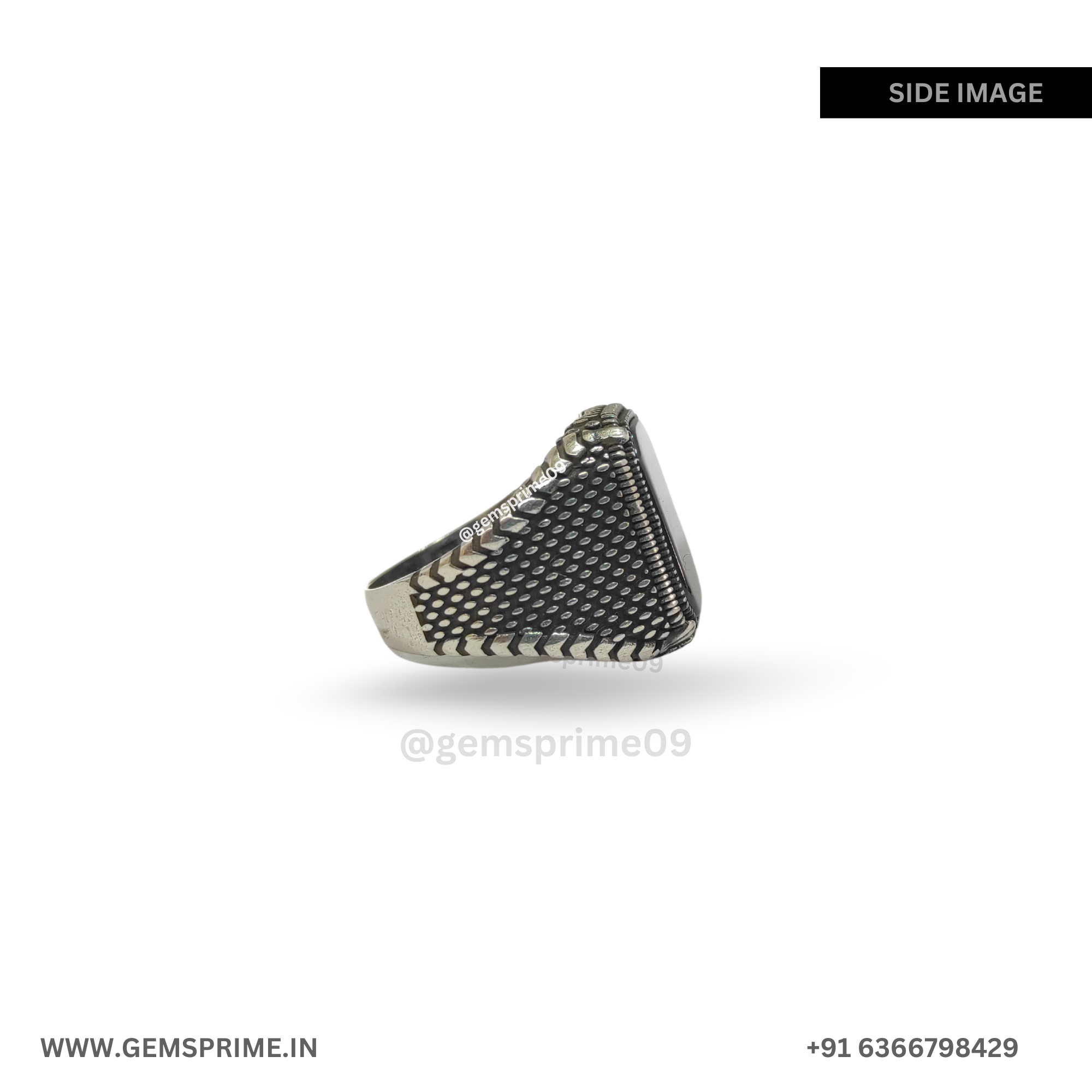 Men Turkey Black hakik 925 silver ring - Image 4