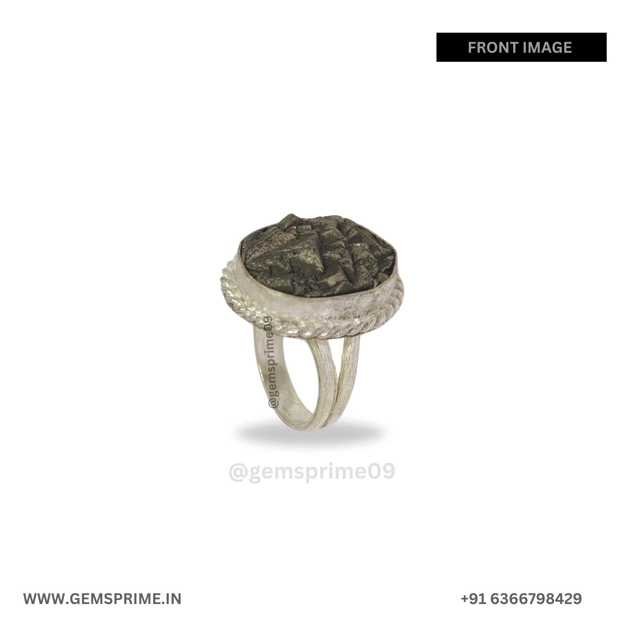 Natural Pyrite Ring – Silver / | Premium Unisex Jewelry ✨