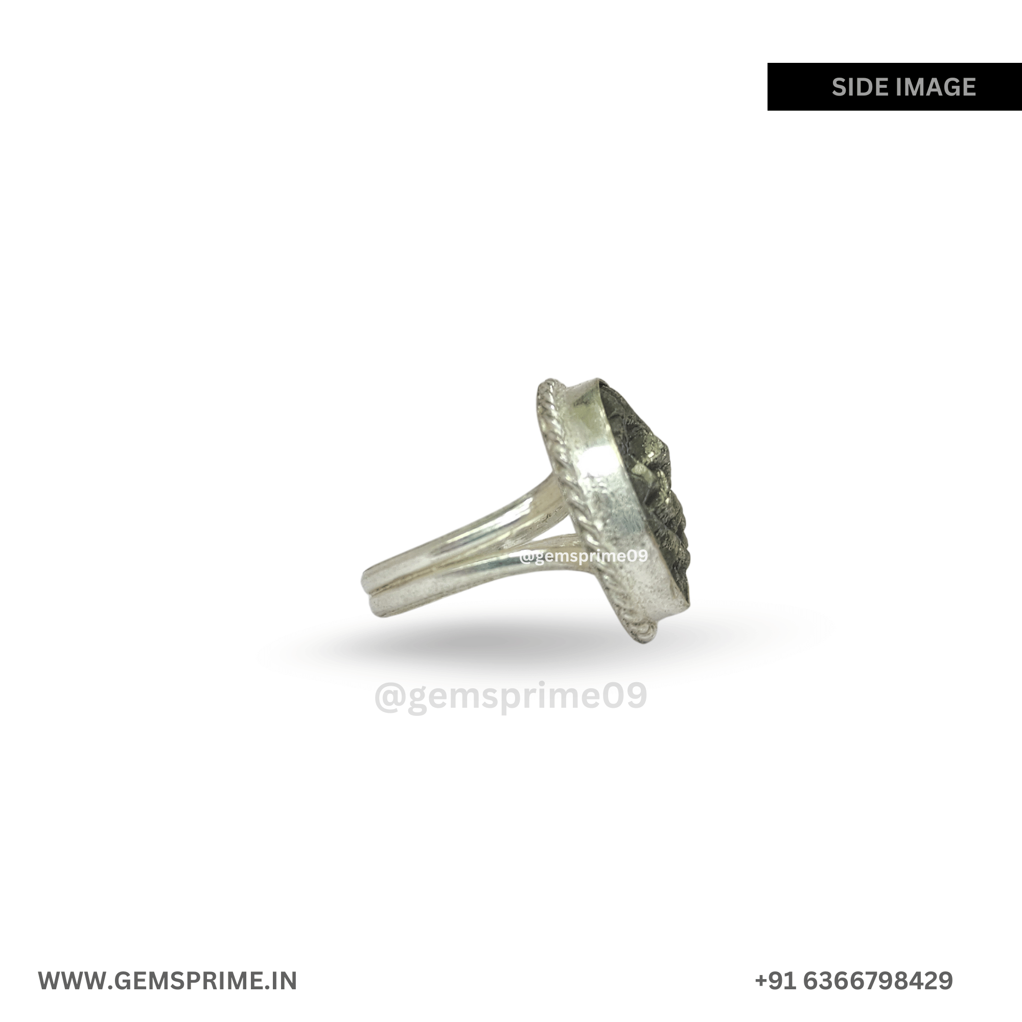 Natural Pyrite Ring – Silver / | Premium Unisex Jewelry ✨ - Image 4