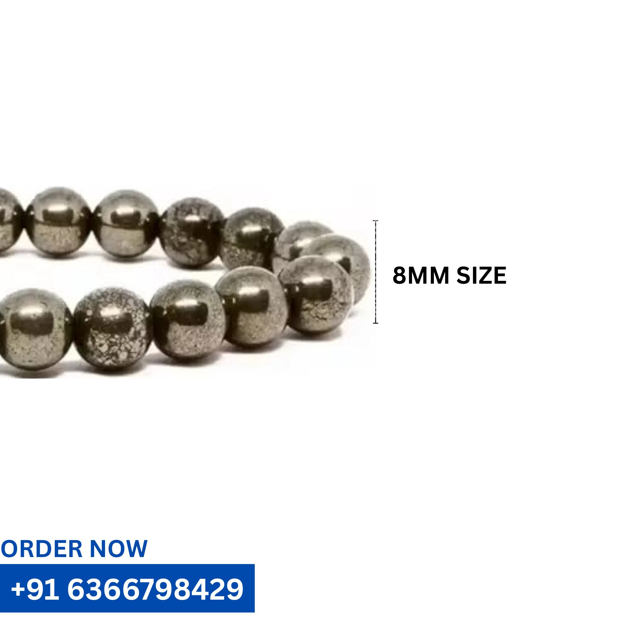 ✨ Pyrite 8mm Bracelet – Stone of Wealth & Protection - Image 4